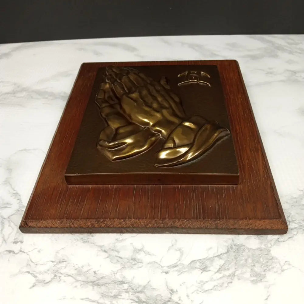Albrecht Durer Praying Hands Wood Brass Wall Decor ( Vintage )