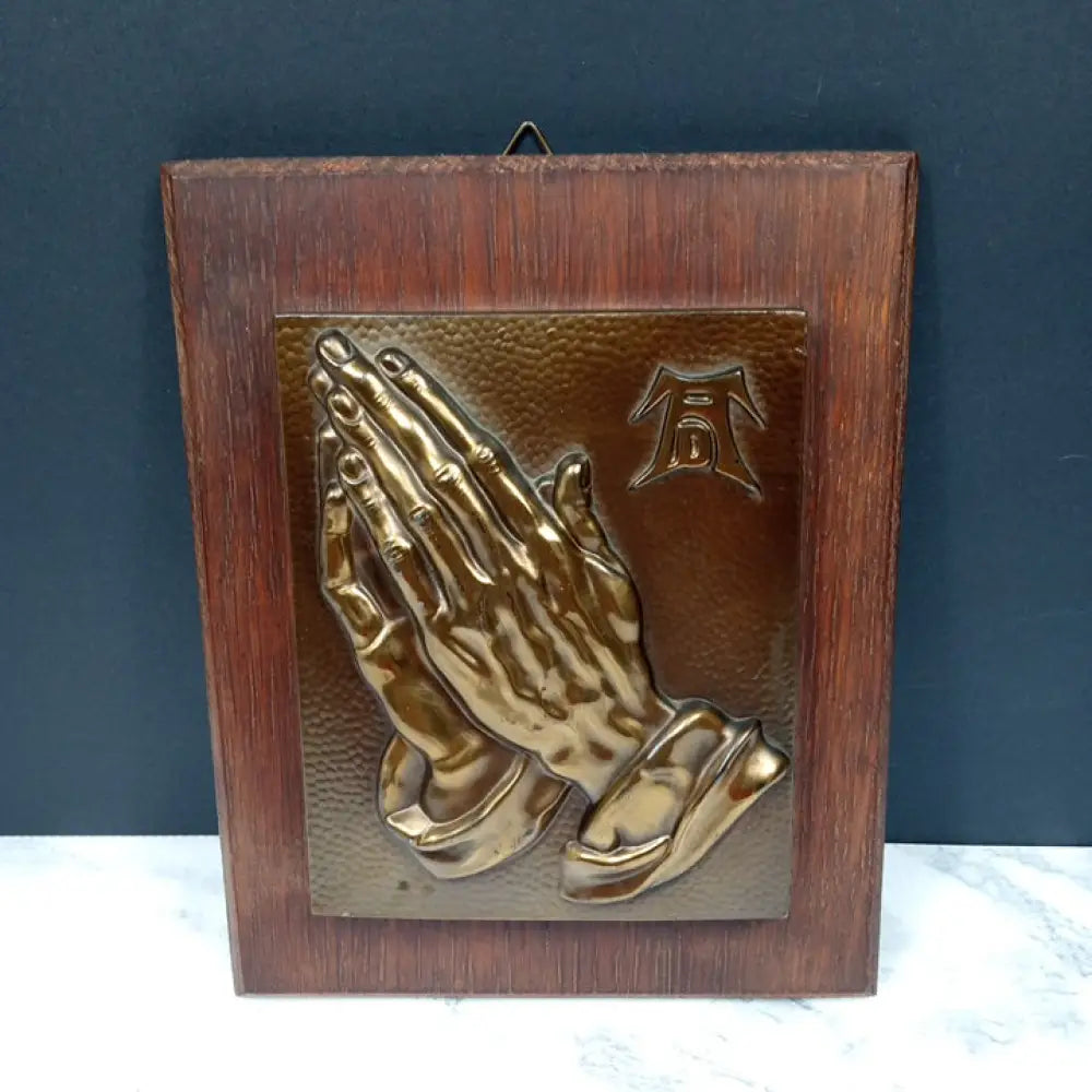 Albrecht Durer Praying Hands Wood Brass Wall Decor ( Vintage )