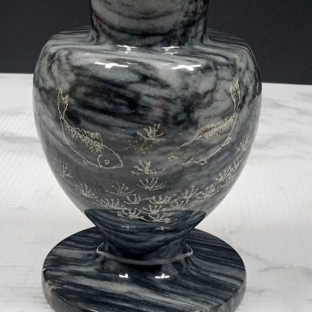 Handmade Koi Stone Vase ( Vintage ) Decor