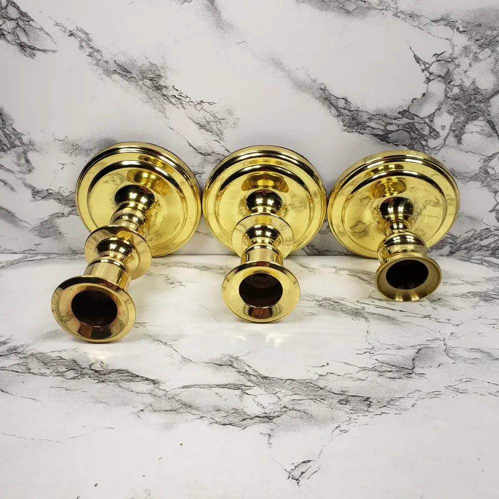 Baldwin Brass Candlesticks Set Of Three Vintage Decor