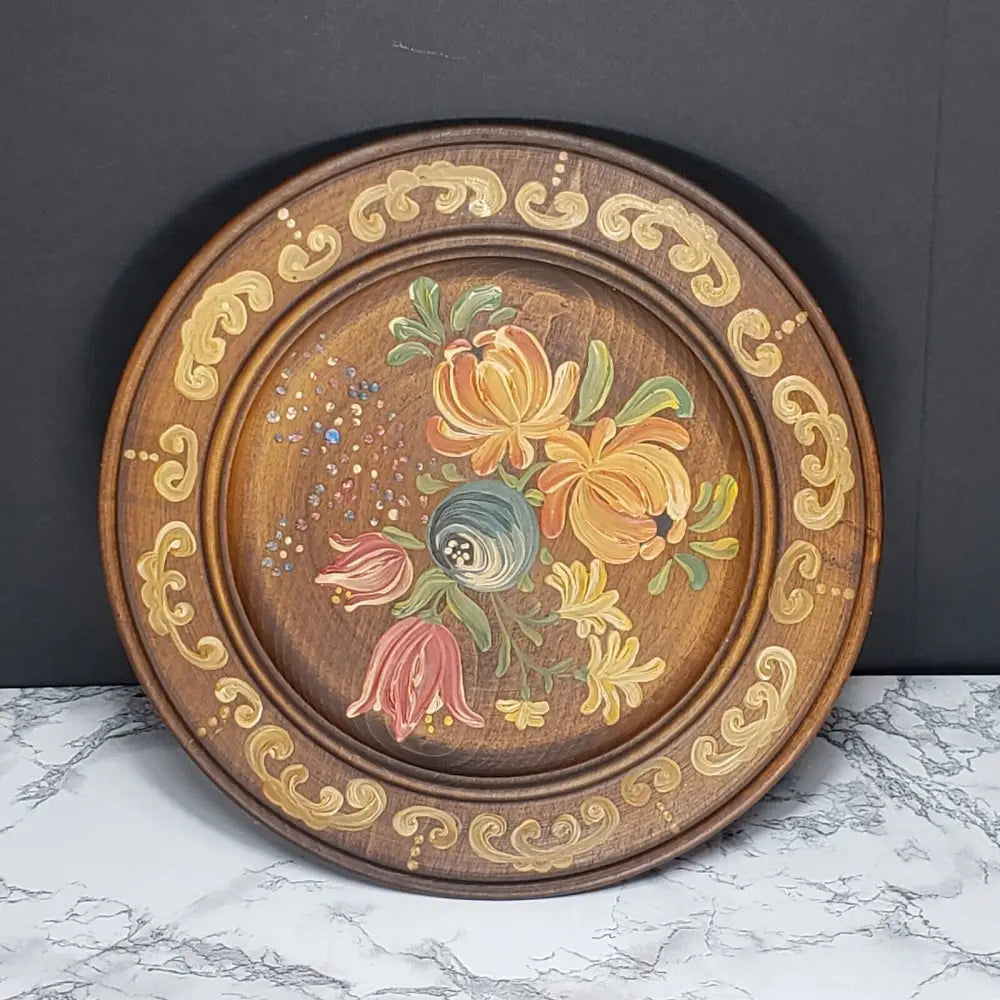 Hand Painted Bavarian Decorative Wood Wall Art Vintage Decor
