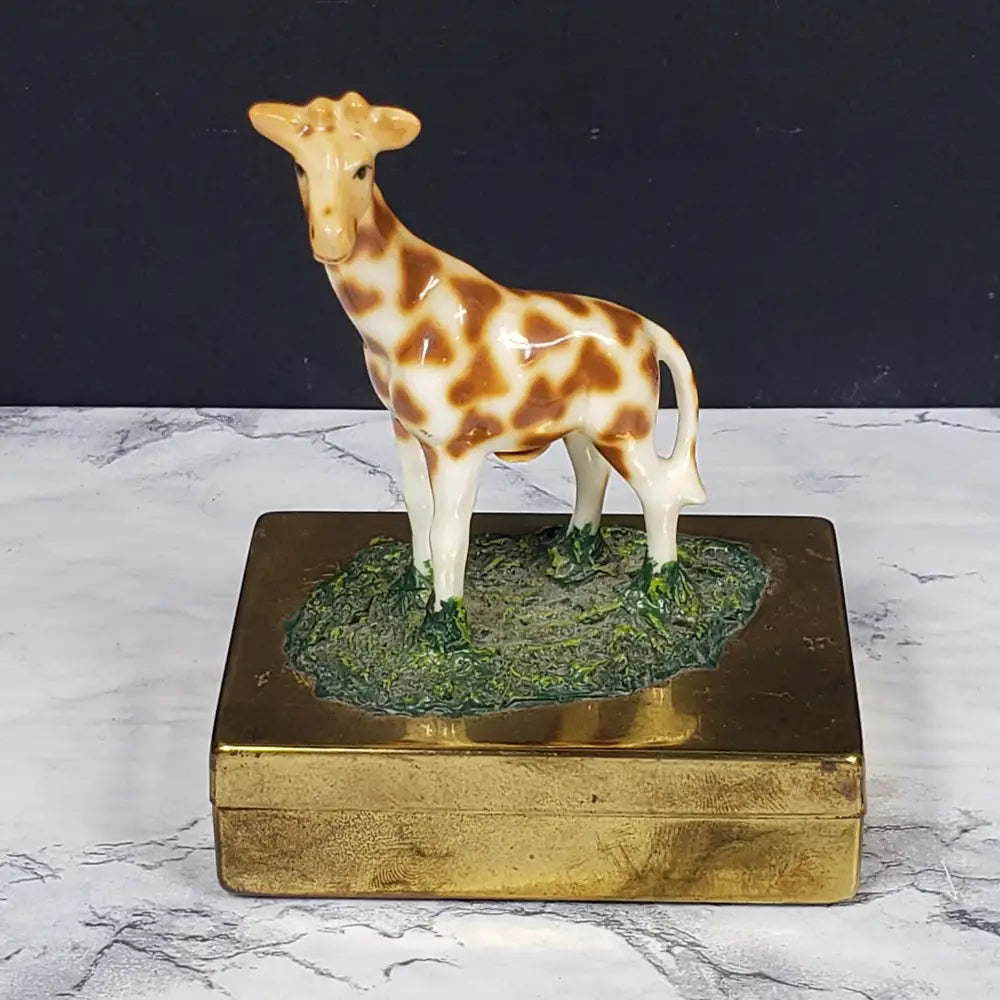 Brass Box Bone China Giraffe Petite Choses Vintage