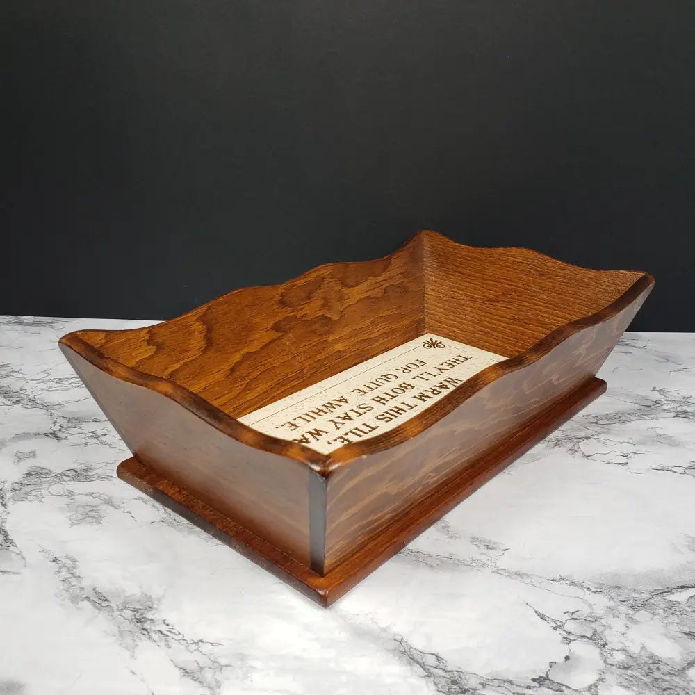 Bread Warmer Server Handmade Wood Vintage Decor