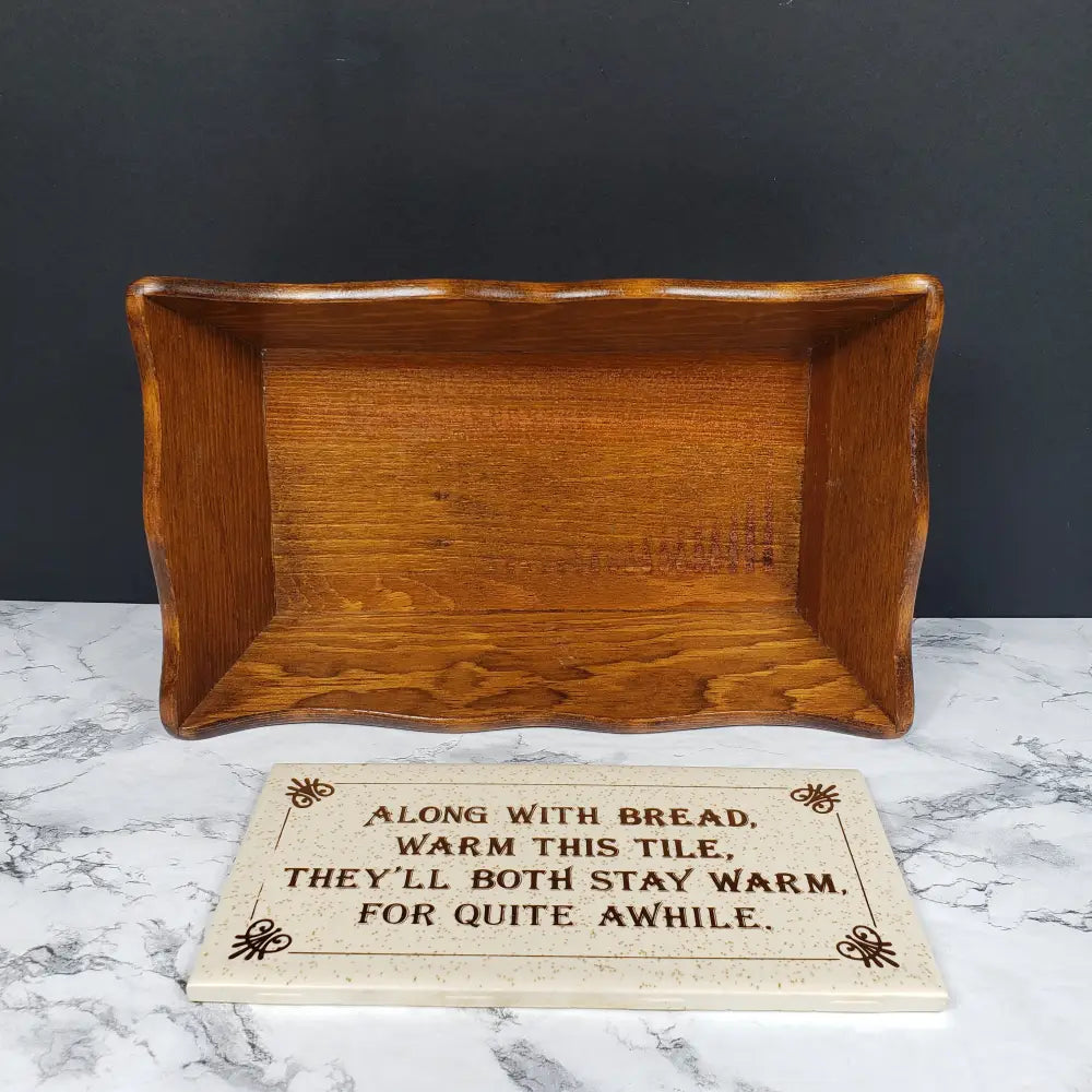 Bread Warmer Server Handmade Wood Vintage Decor