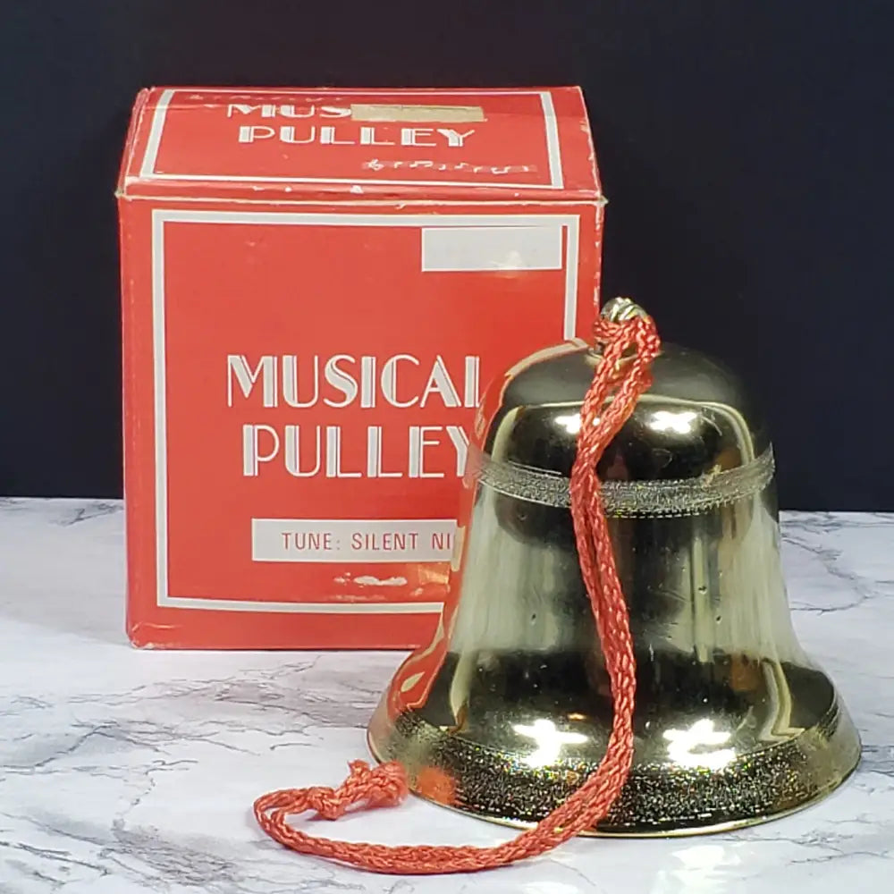 Christmas Musical Bell Pulley Silent Night Vintage Seasonal & Holiday Decorations