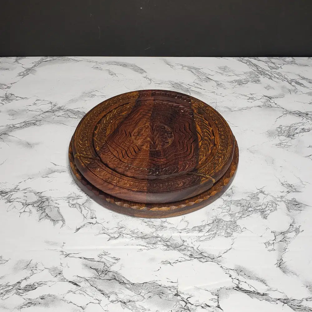 Handmade Black Forest Solid Wood Collapsable Basket Trivet (Vintage) Decor