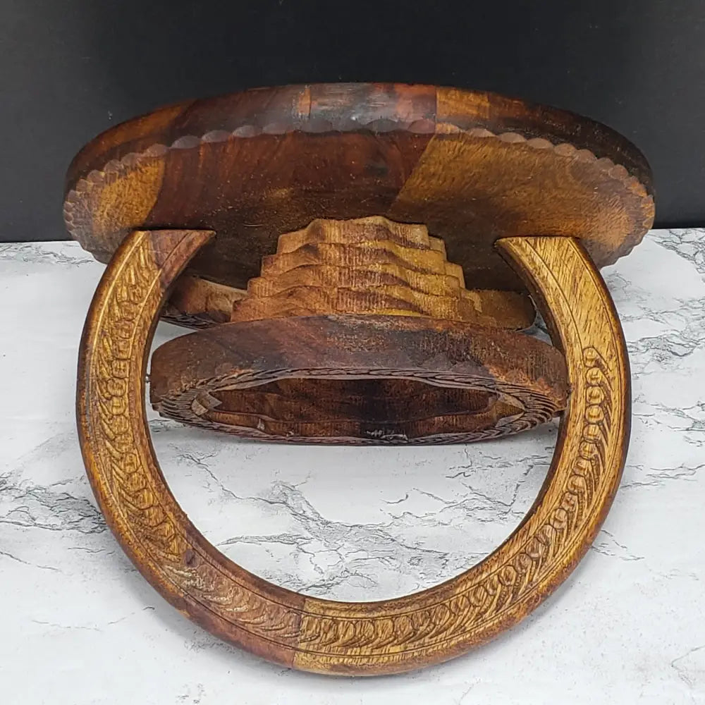 Handmade Black Forest Solid Wood Collapsable Basket Trivet (Vintage) Decor