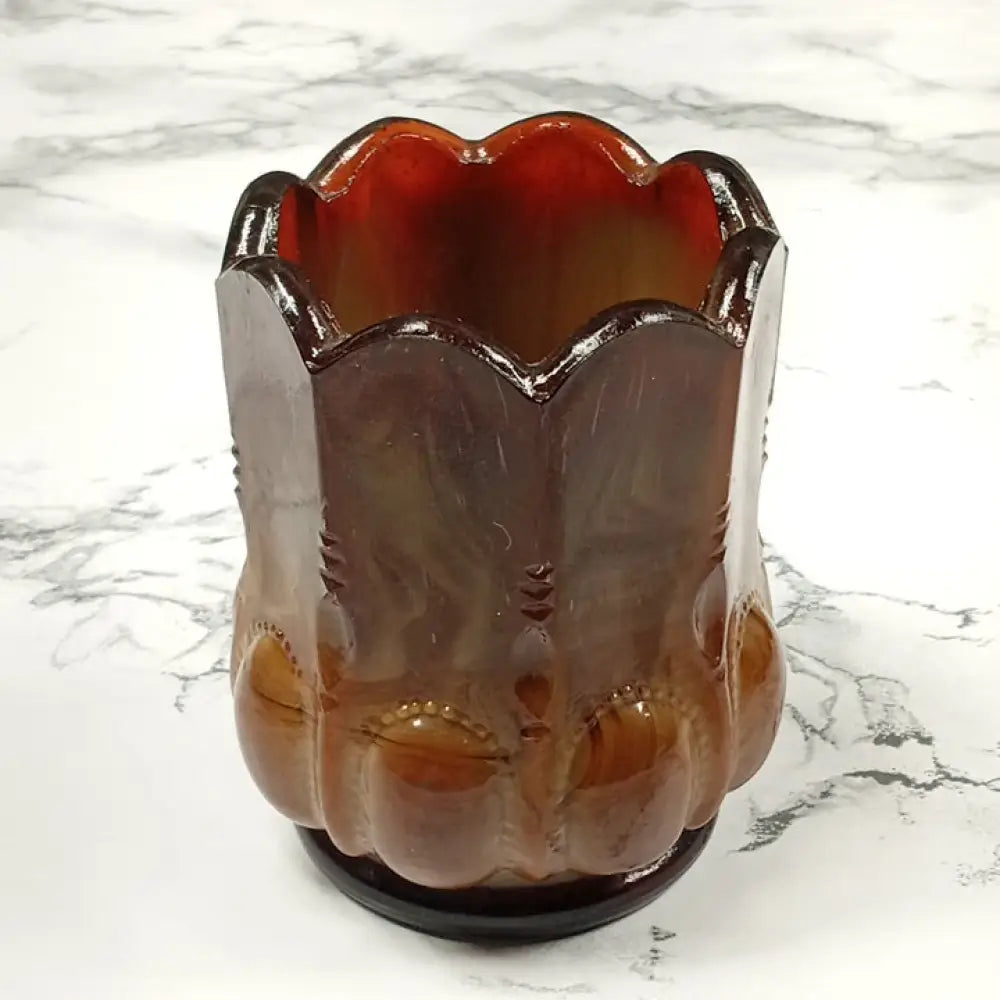 Degenhart Glass Beaded Oval Trinket Toothpick Paperweight Vintage Decor