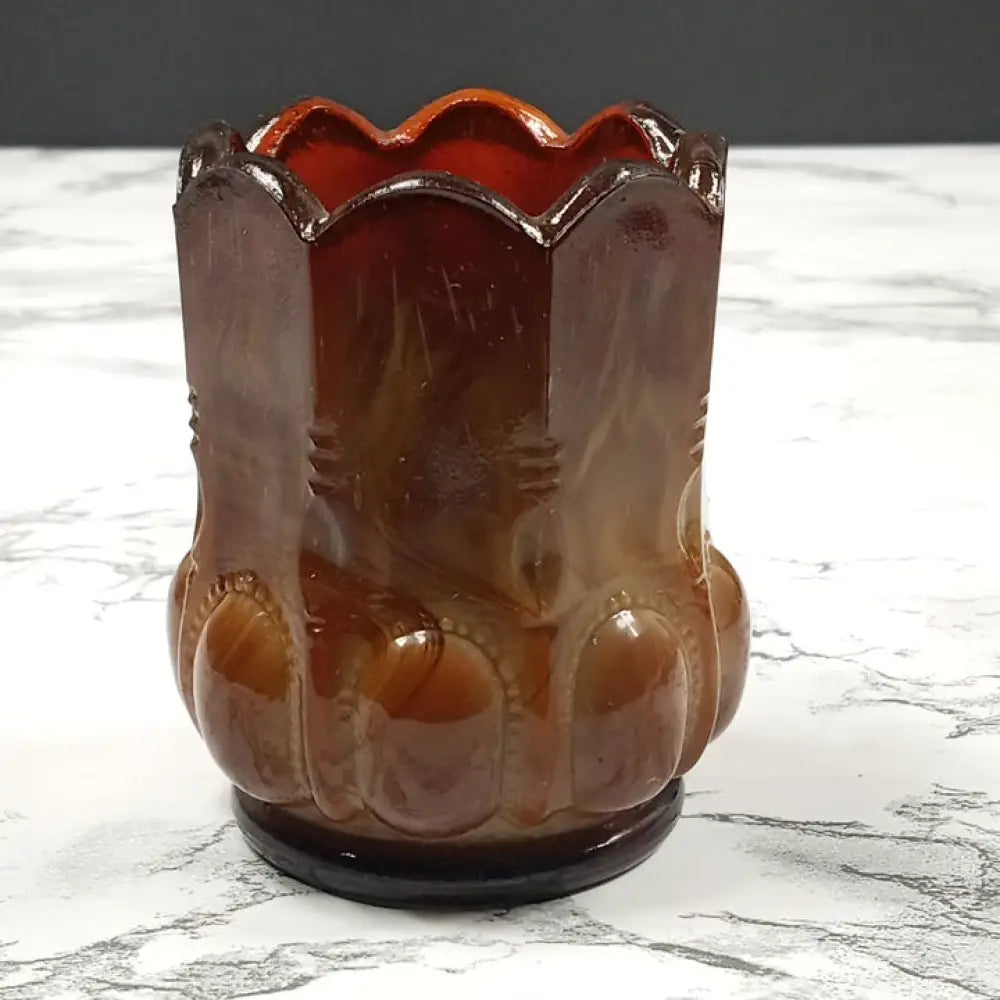 Degenhart Glass Beaded Oval Trinket Toothpick Paperweight Vintage Decor