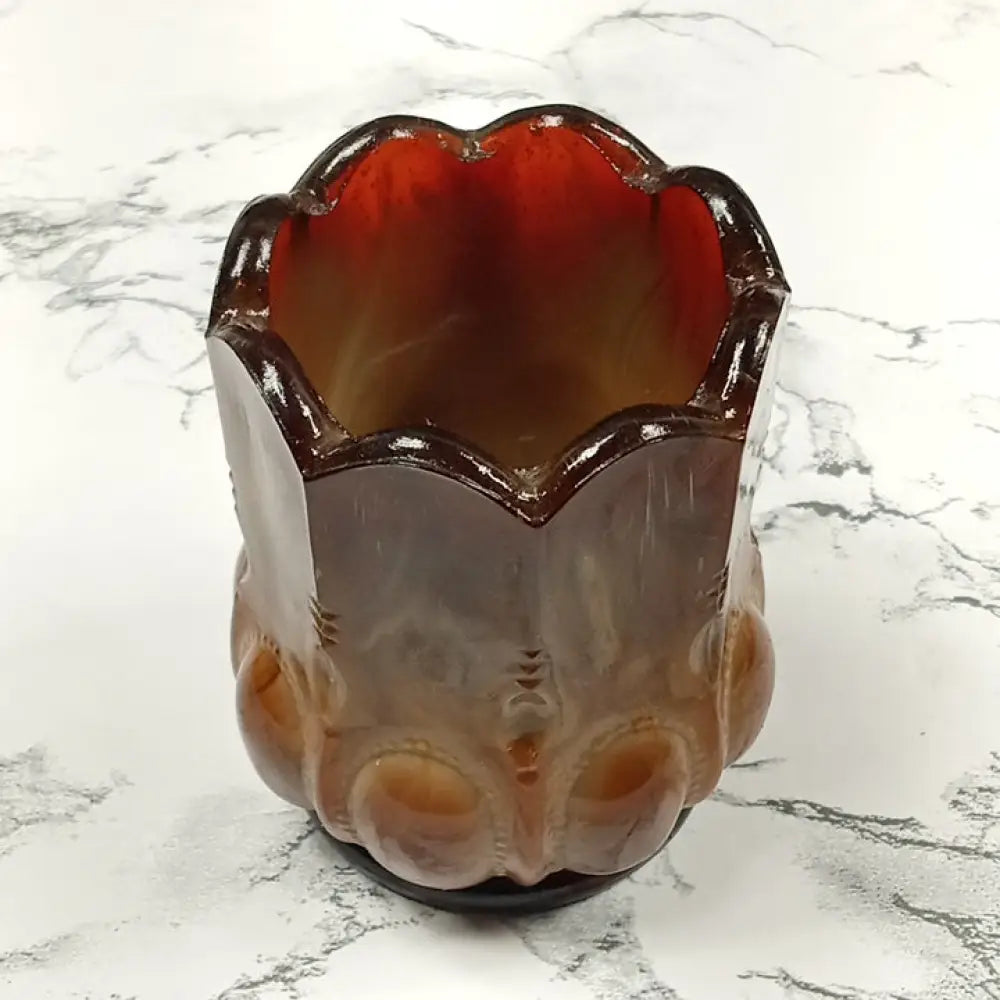 Degenhart Glass Beaded Oval Trinket Toothpick Paperweight Vintage Decor