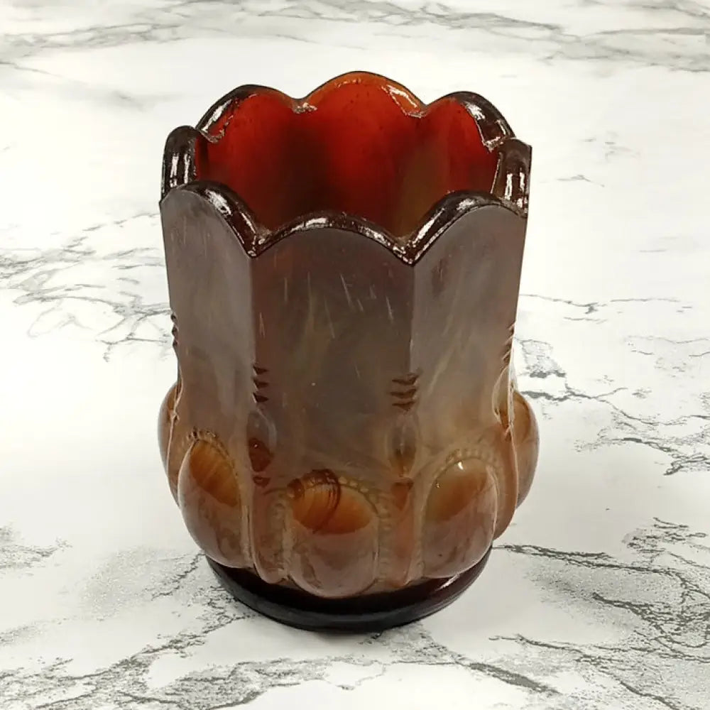 Degenhart Glass Beaded Oval Trinket Toothpick Paperweight Vintage Decor