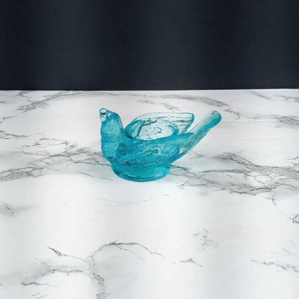 Degenhart Glass Bird & Berry Trinket Paperweight Open Salt Vtg Decor