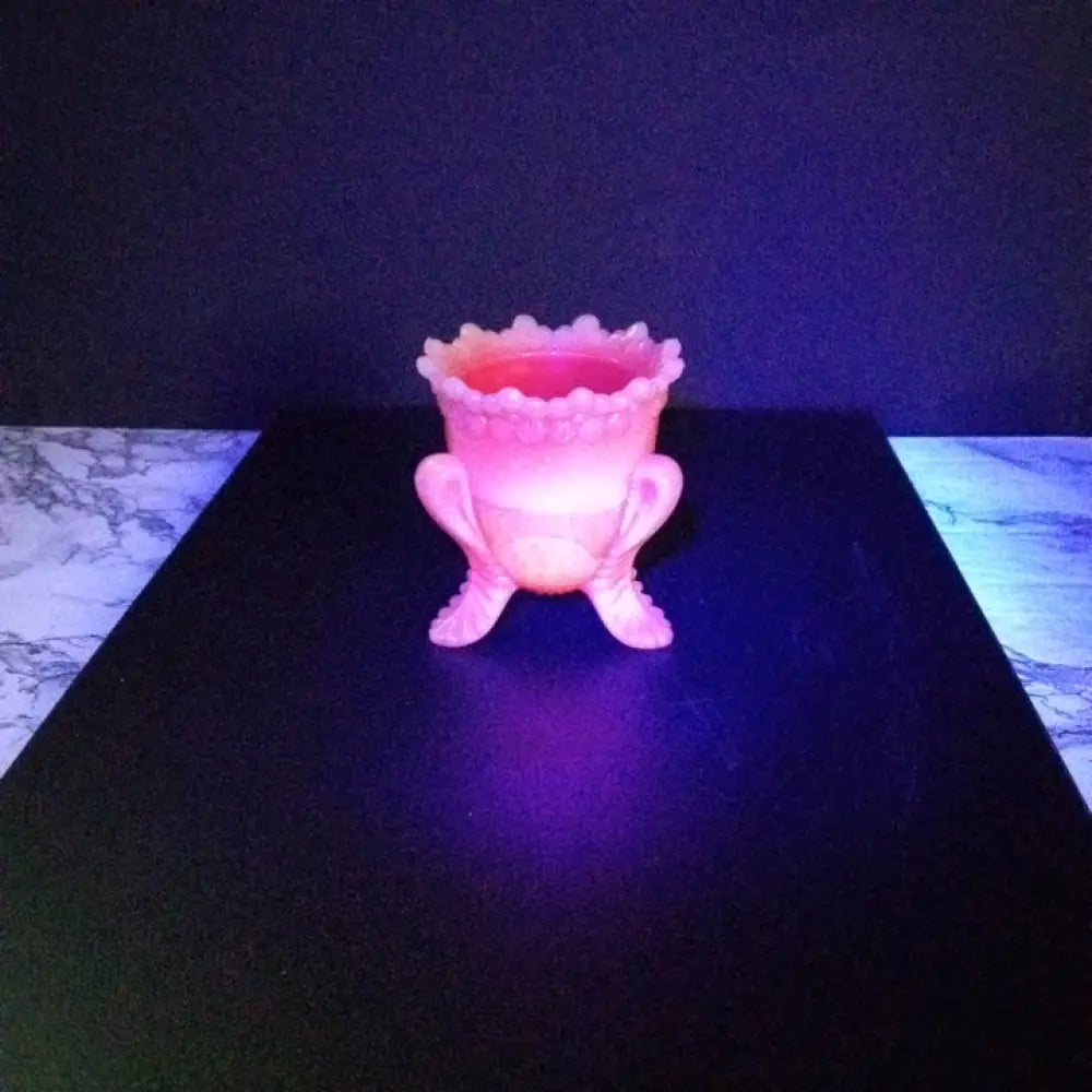 Degenhart Glass Forget Me Not Trinket Toothpick Paperweight Vtg Decor