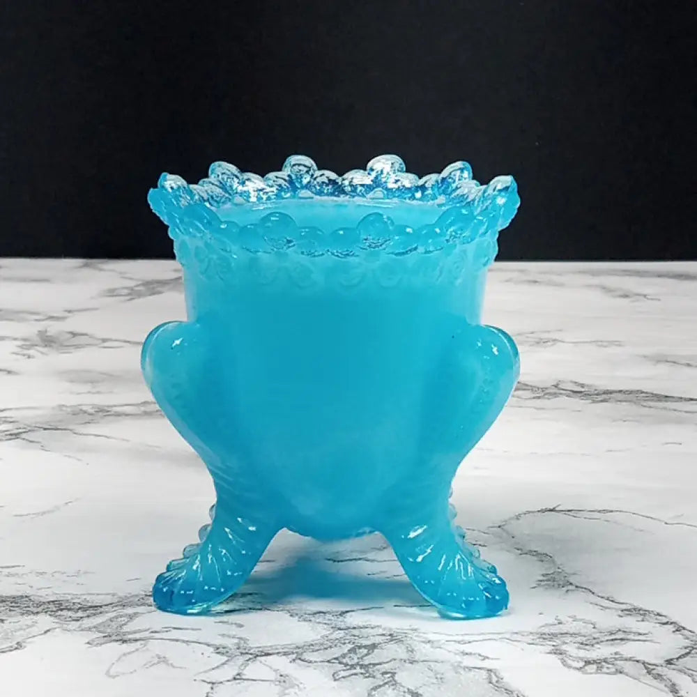 Degenhart Glass Forget Me Not Trinket Toothpick Paperweight Vtg Decor