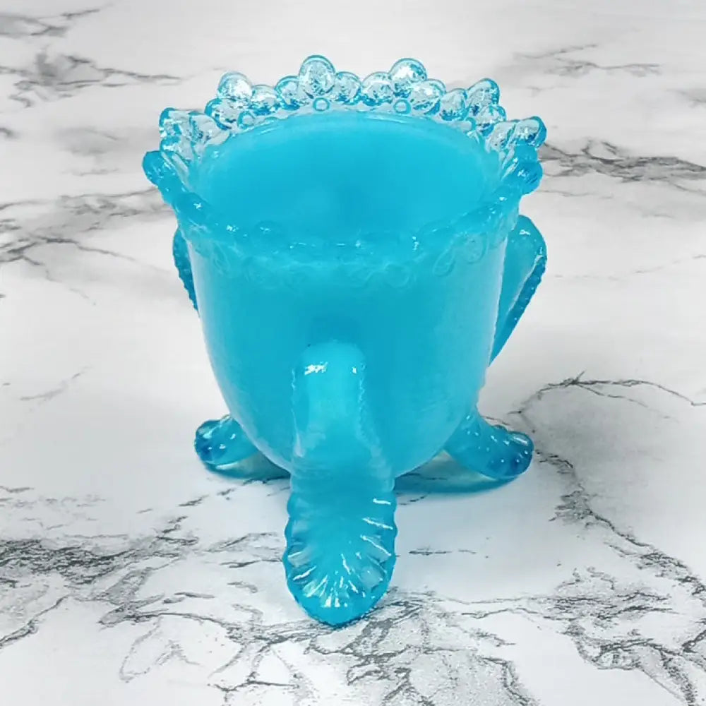 Degenhart Glass Forget Me Not Trinket Toothpick Paperweight Vtg Decor