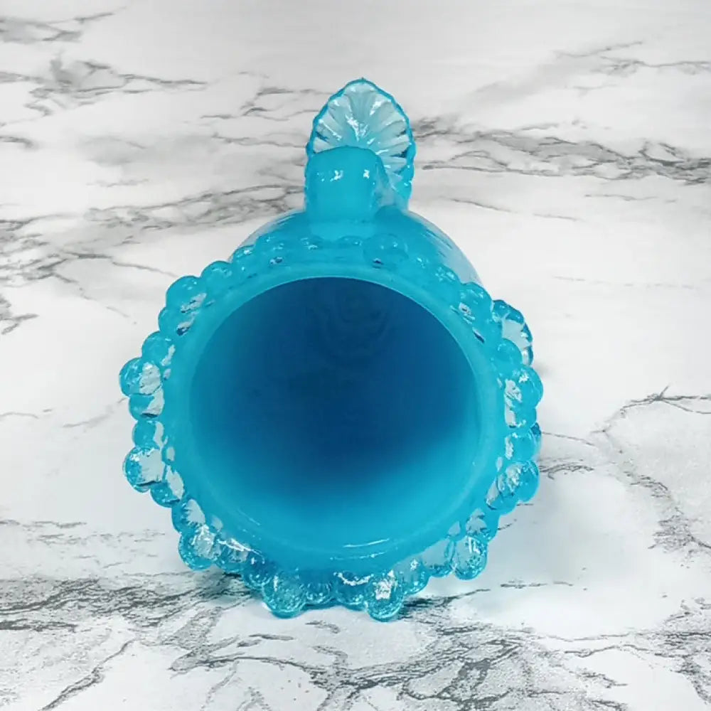 Degenhart Glass Forget Me Not Trinket Toothpick Paperweight Vtg Decor