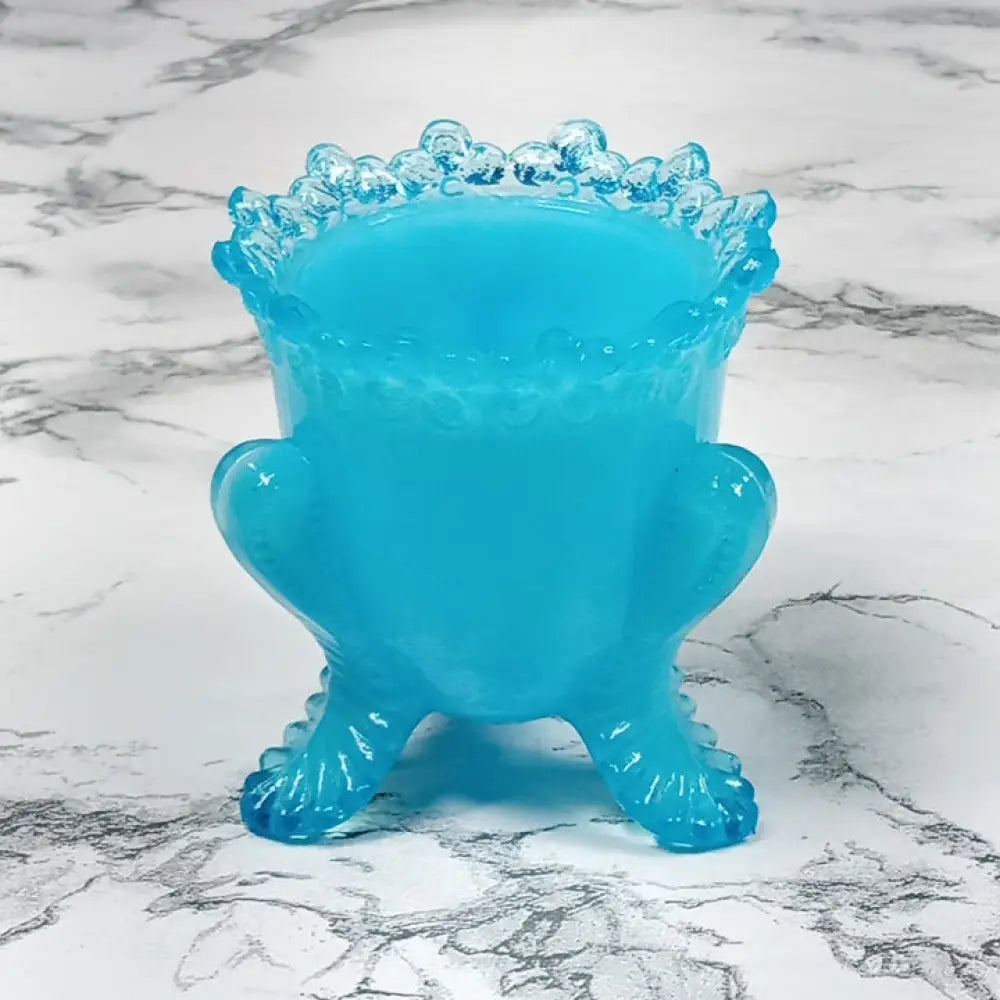Degenhart Glass Forget Me Not Trinket Toothpick Paperweight Vtg Decor