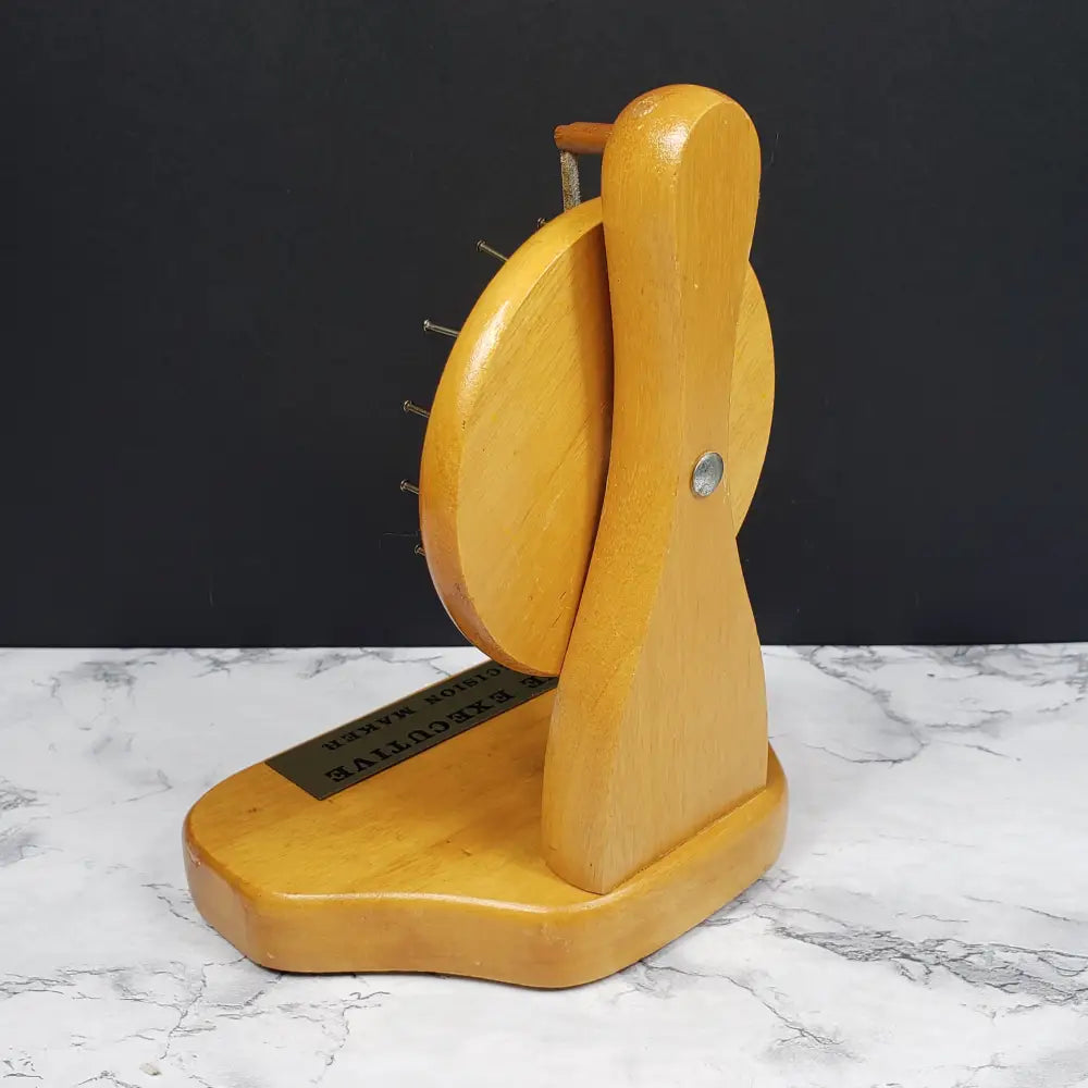 Desktop Executive Decision Maker Wheel Solid Wood Vintage Decor