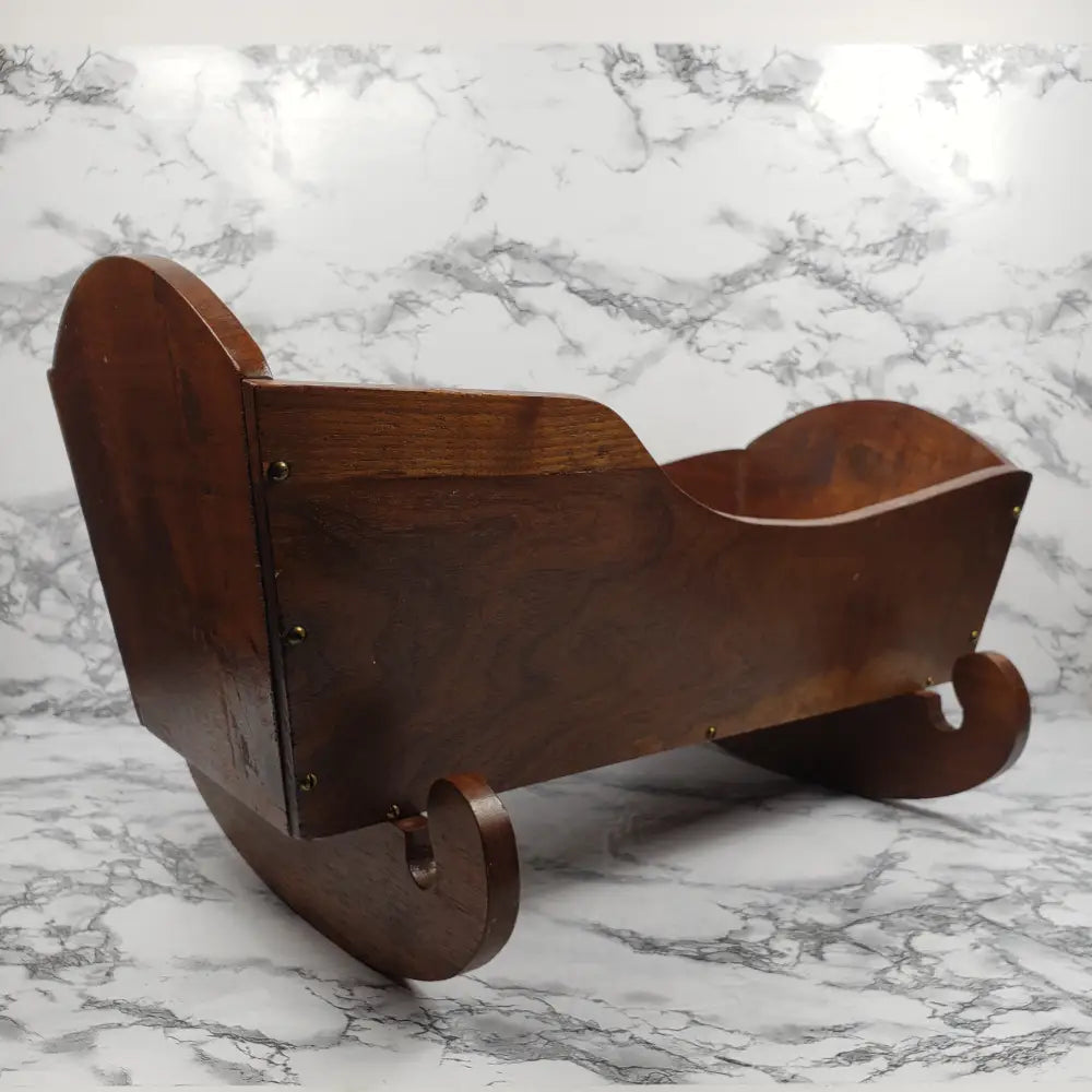 Doll Cradle Solid Wood Handmade Antique Decor