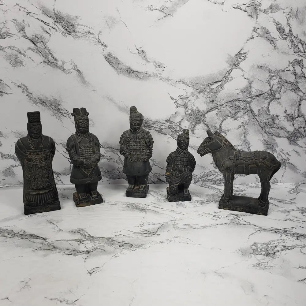 Emperor Qin Shi Huang Soldier Figurine Set Vintage Decor