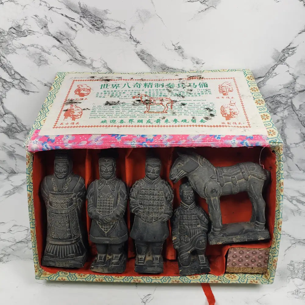 Emperor Qin Shi Huang Soldier Figurine Set Vintage Decor