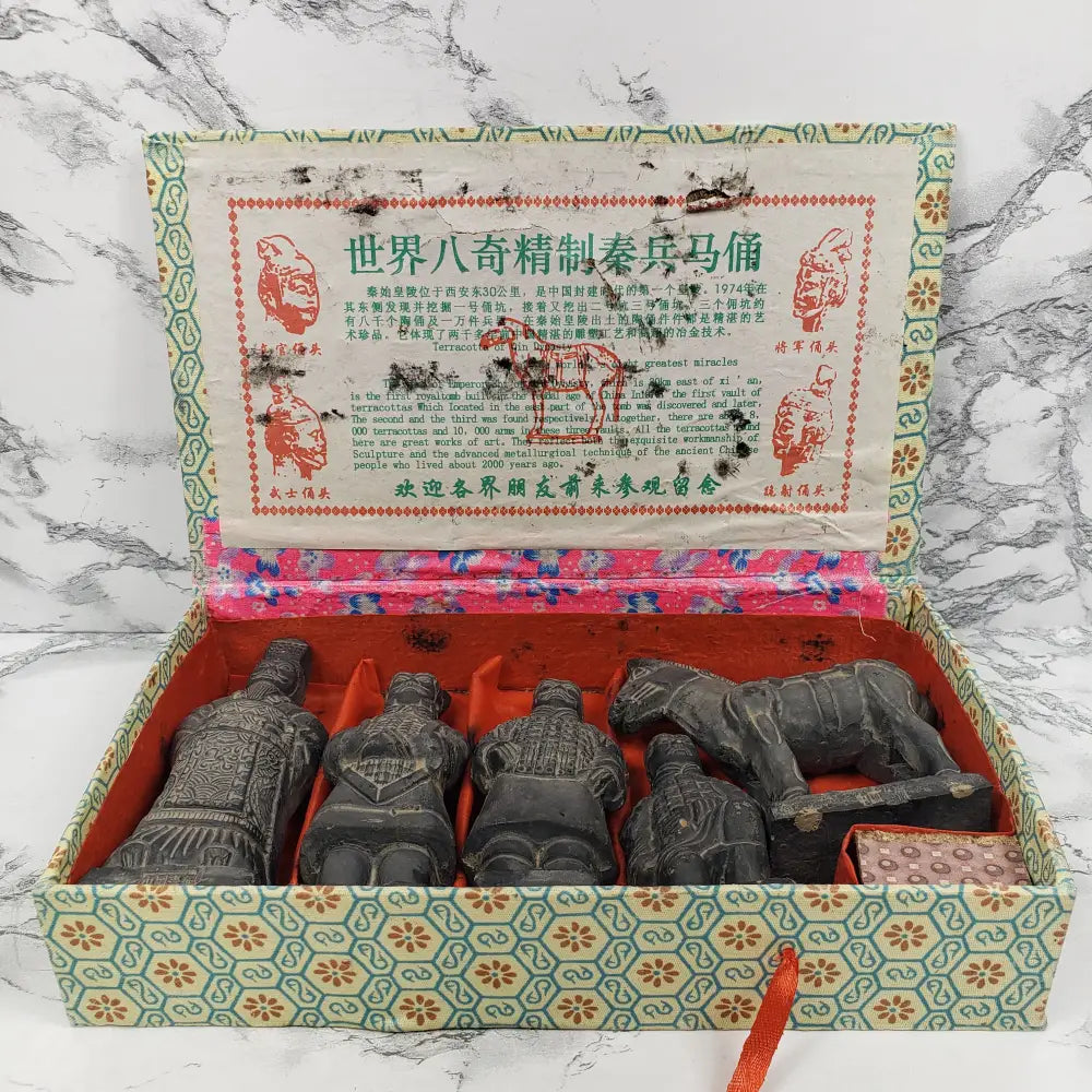 Emperor Qin Shi Huang Soldier Figurine Set Vintage Decor