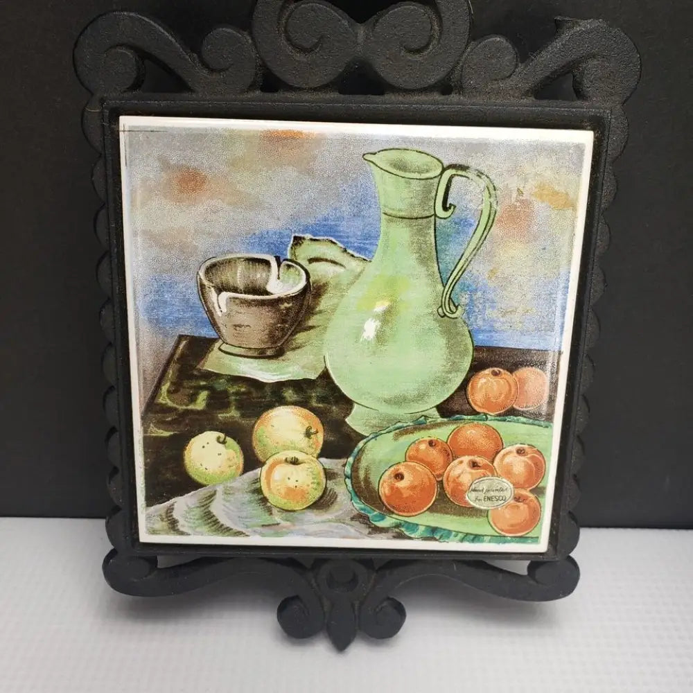 Pair Of Enesco Tile Trivets Vintage - Decor