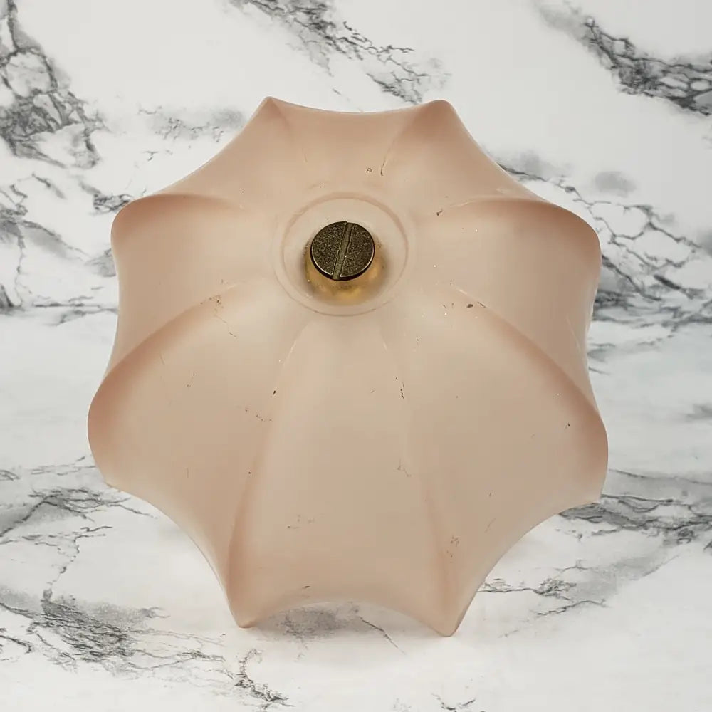 Fenton Pink Frosted Glass Umbrella Candy Dish Vintage Collectibles
