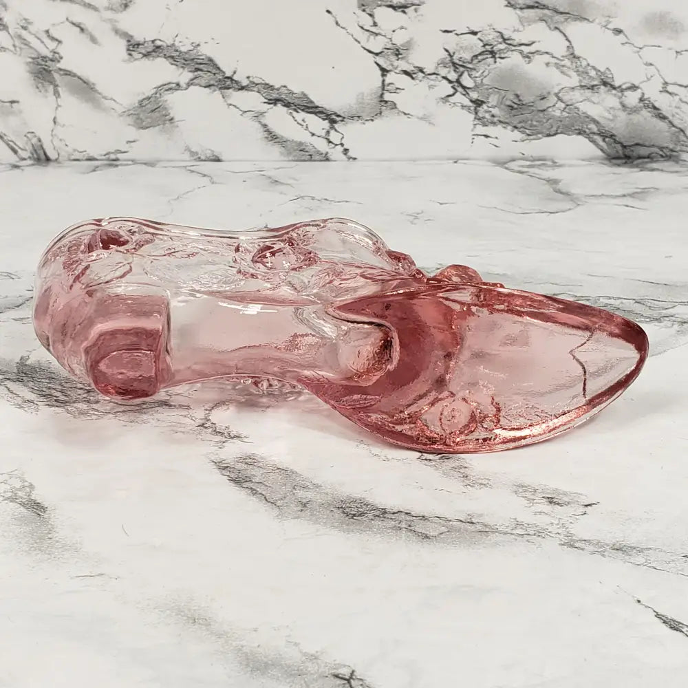 Fenton Pink Glass Shoe Vintage Collectibles