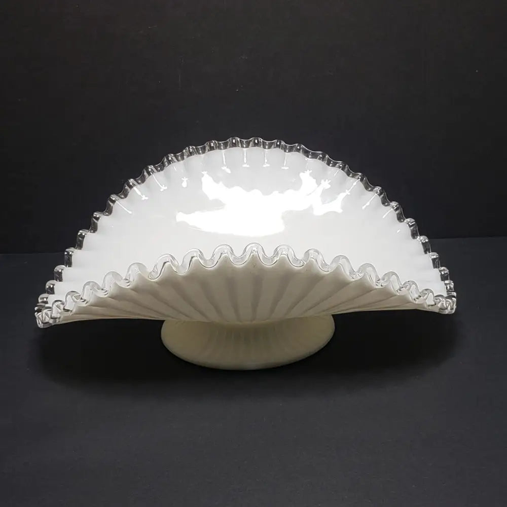 Fenton Silver Crest Banana Compote Cased Glass (Vintage) Decor