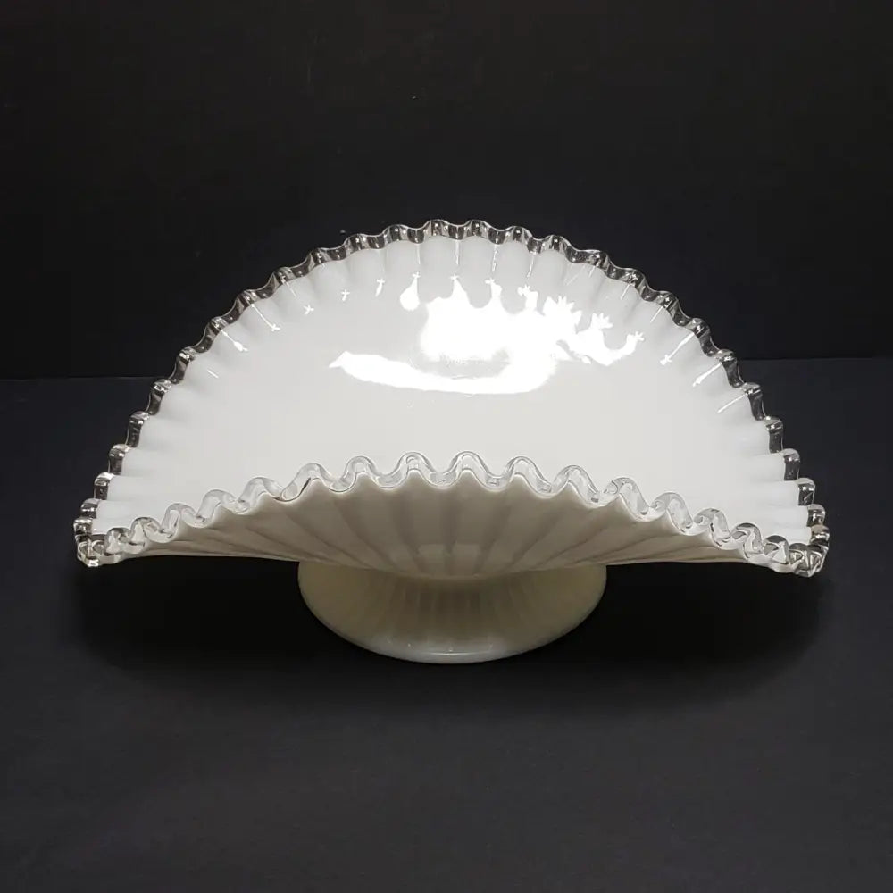 Fenton Silver Crest Banana Compote Cased Glass (Vintage) Decor