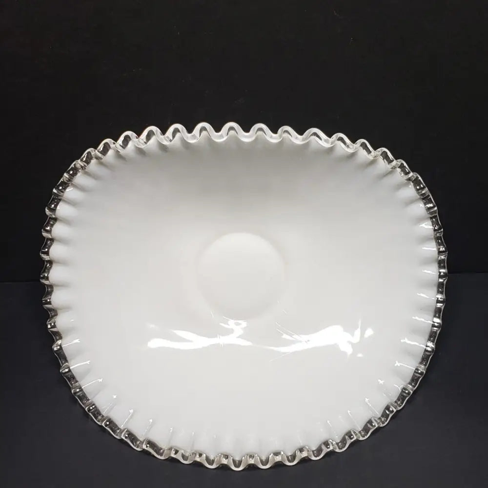 Fenton Silver Crest Banana Compote Cased Glass (Vintage) Decor
