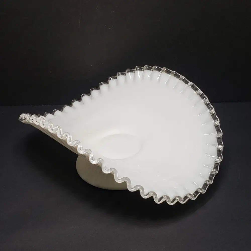 Fenton Silver Crest Banana Compote Cased Glass (Vintage) Decor