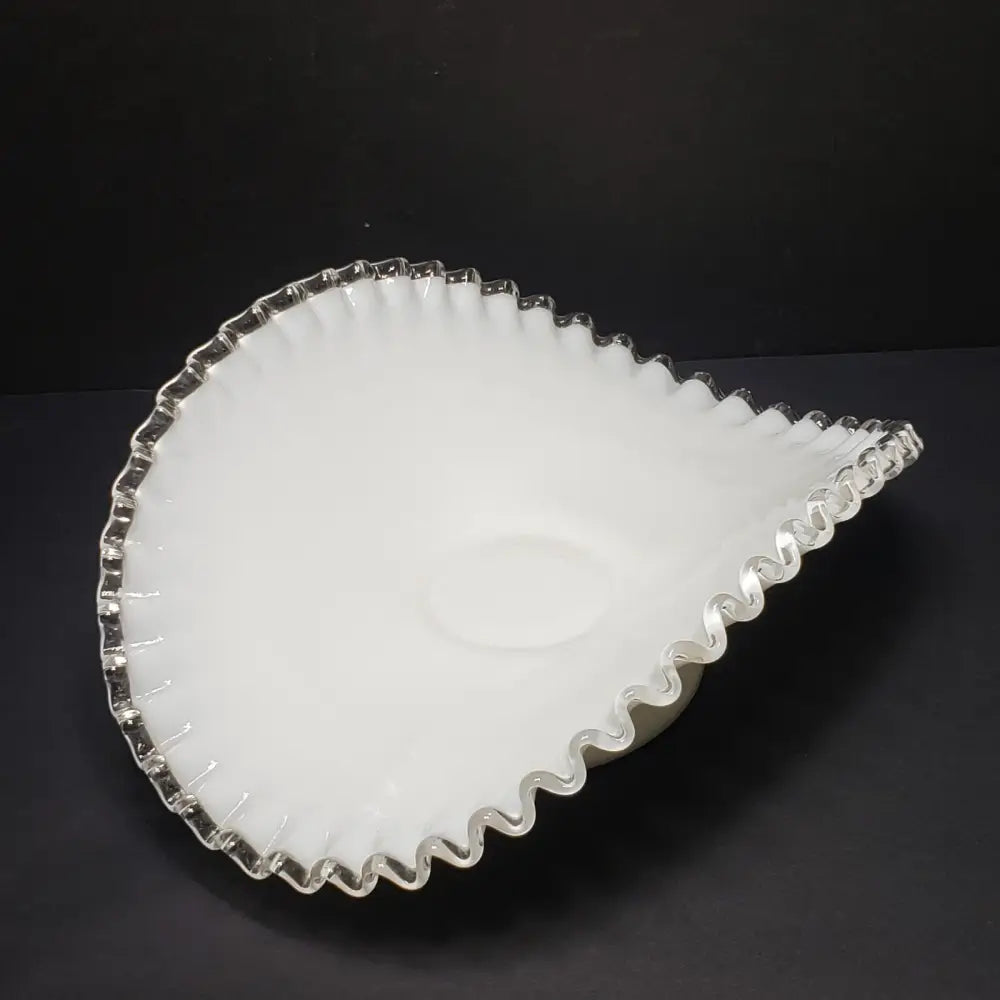 Fenton Silver Crest Banana Compote Cased Glass (Vintage) Decor