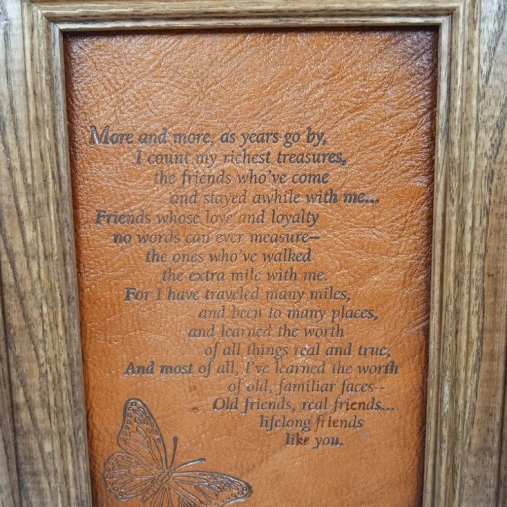 Framed Embossed Friendship Poem ( Vintage) Decor