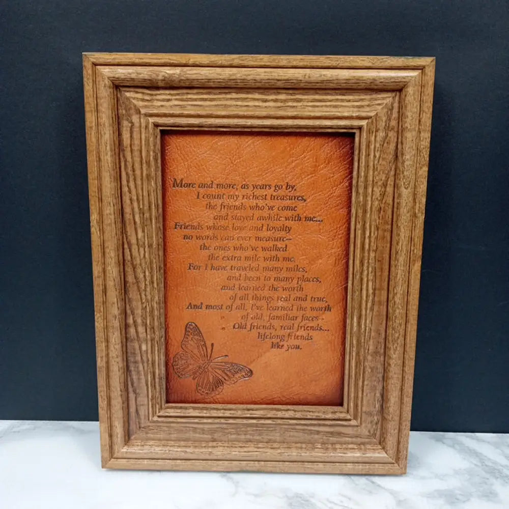 Framed Embossed Friendship Poem ( Vintage) Decor