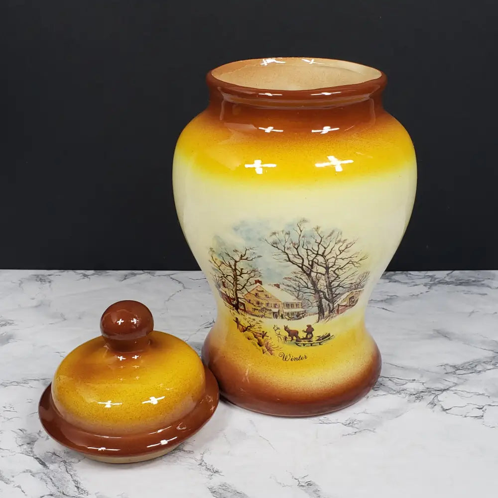 Ginger Jar Style Canister Vintage Collectibles