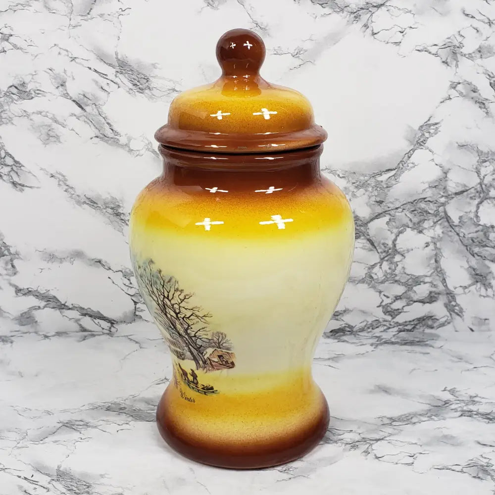 Ginger Jar Style Canister Vintage Collectibles