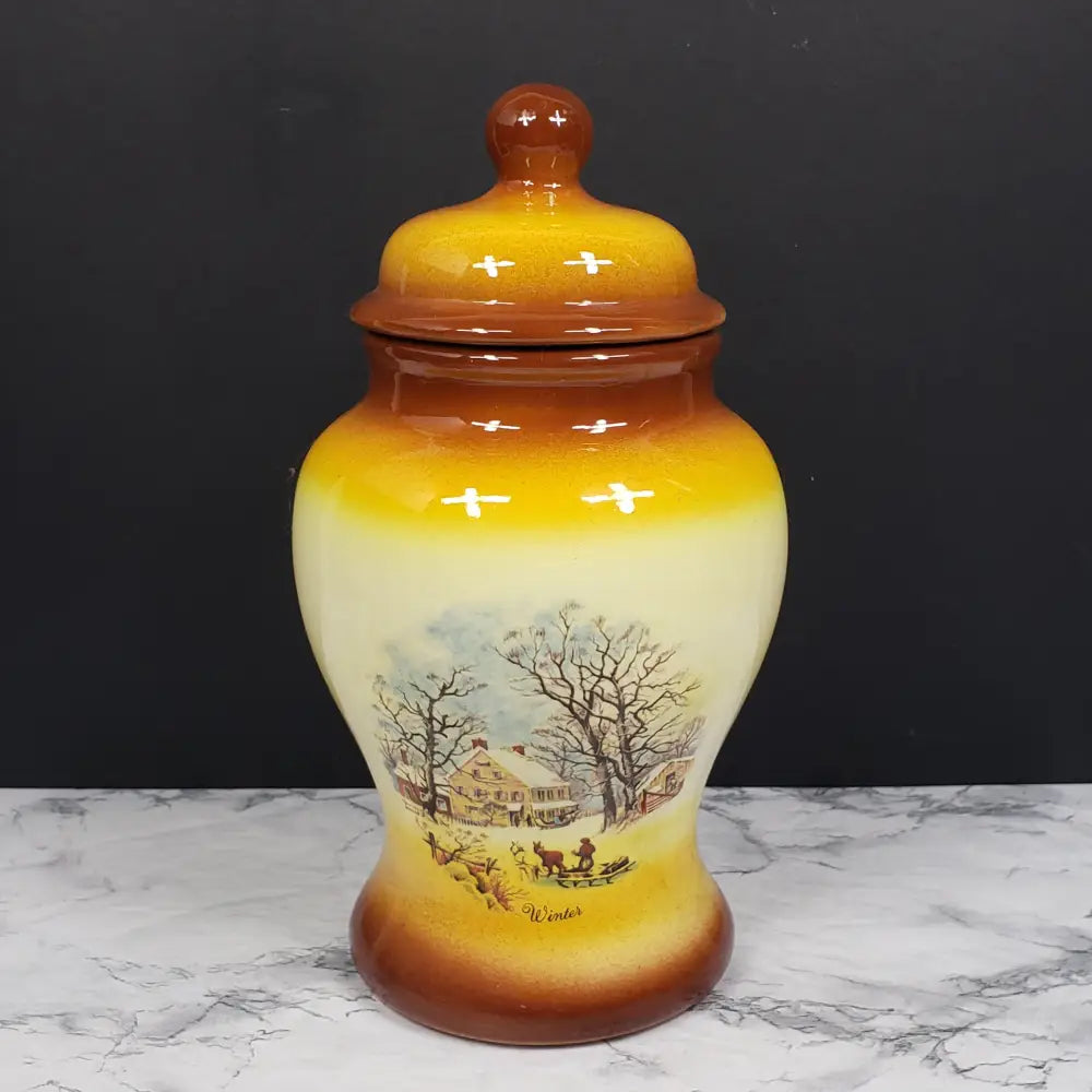Ginger Jar Style Canister Vintage Collectibles