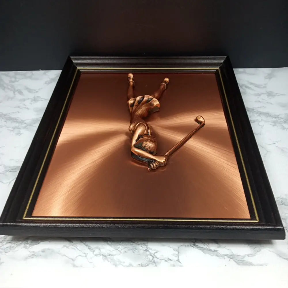 Female Golfer Copper Wall Art ( Vintage ) Decor