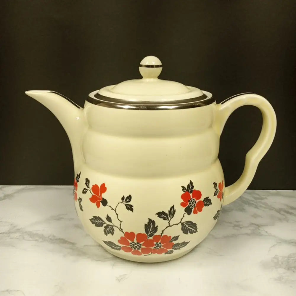 Hall Daniel Red Poppies Coffee Pot ( Vintage ) Decor