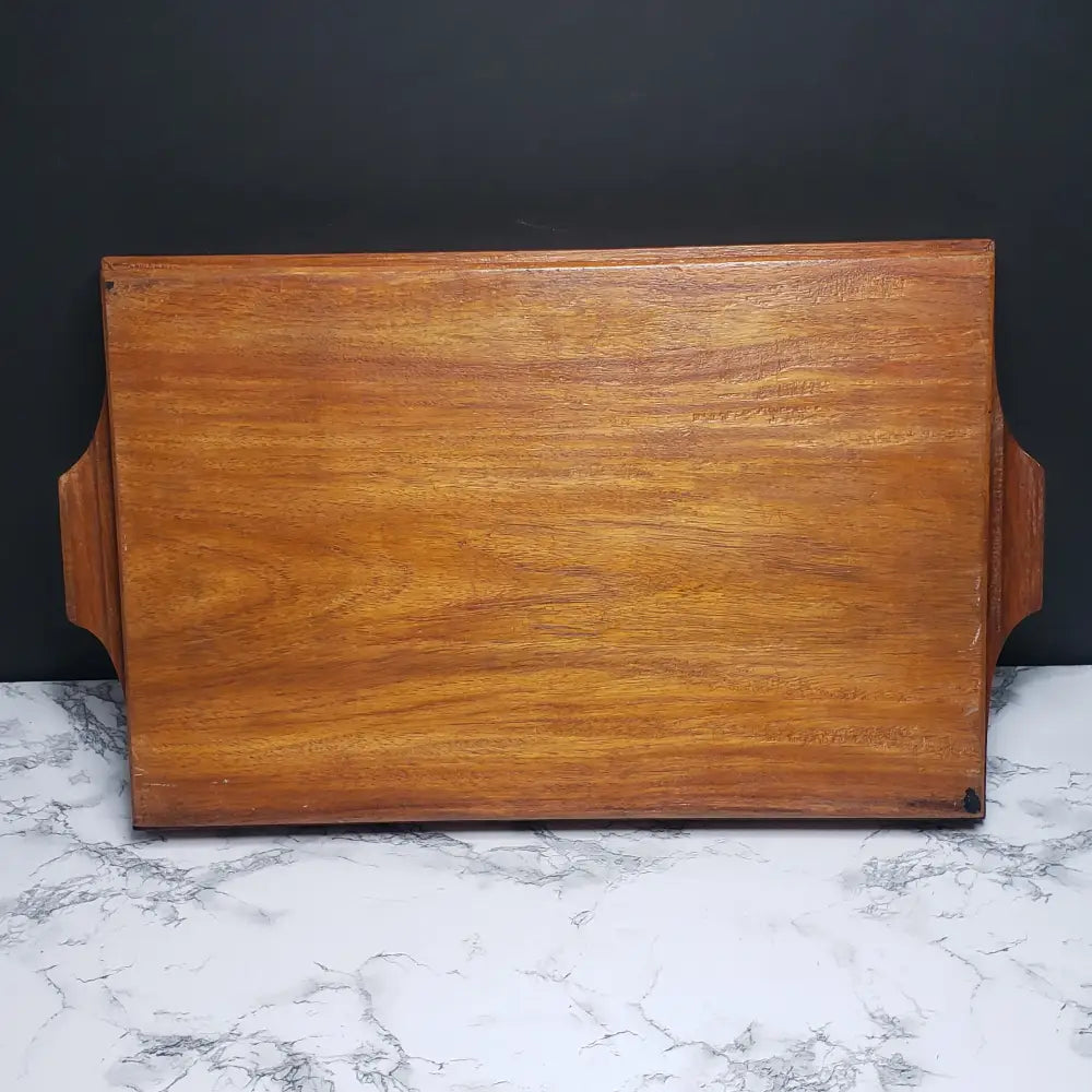 Hand Carved Solid Wood Tray With Tempered Glass (Vintage) Decor
