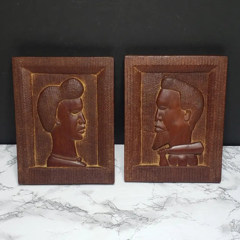 Hand Carved Solid Wood Wall Art 1960 (Vintage) Decor