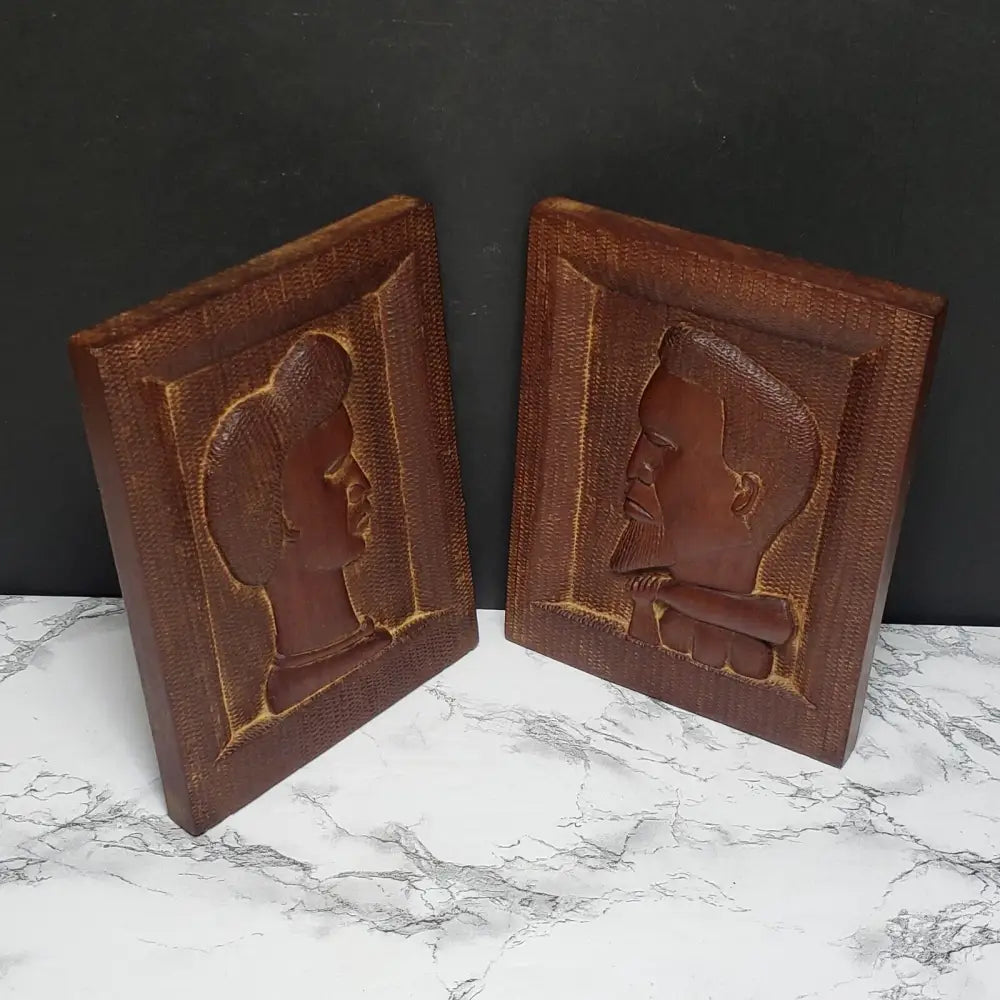 Hand Carved Solid Wood Wall Art 1960 (Vintage) Decor