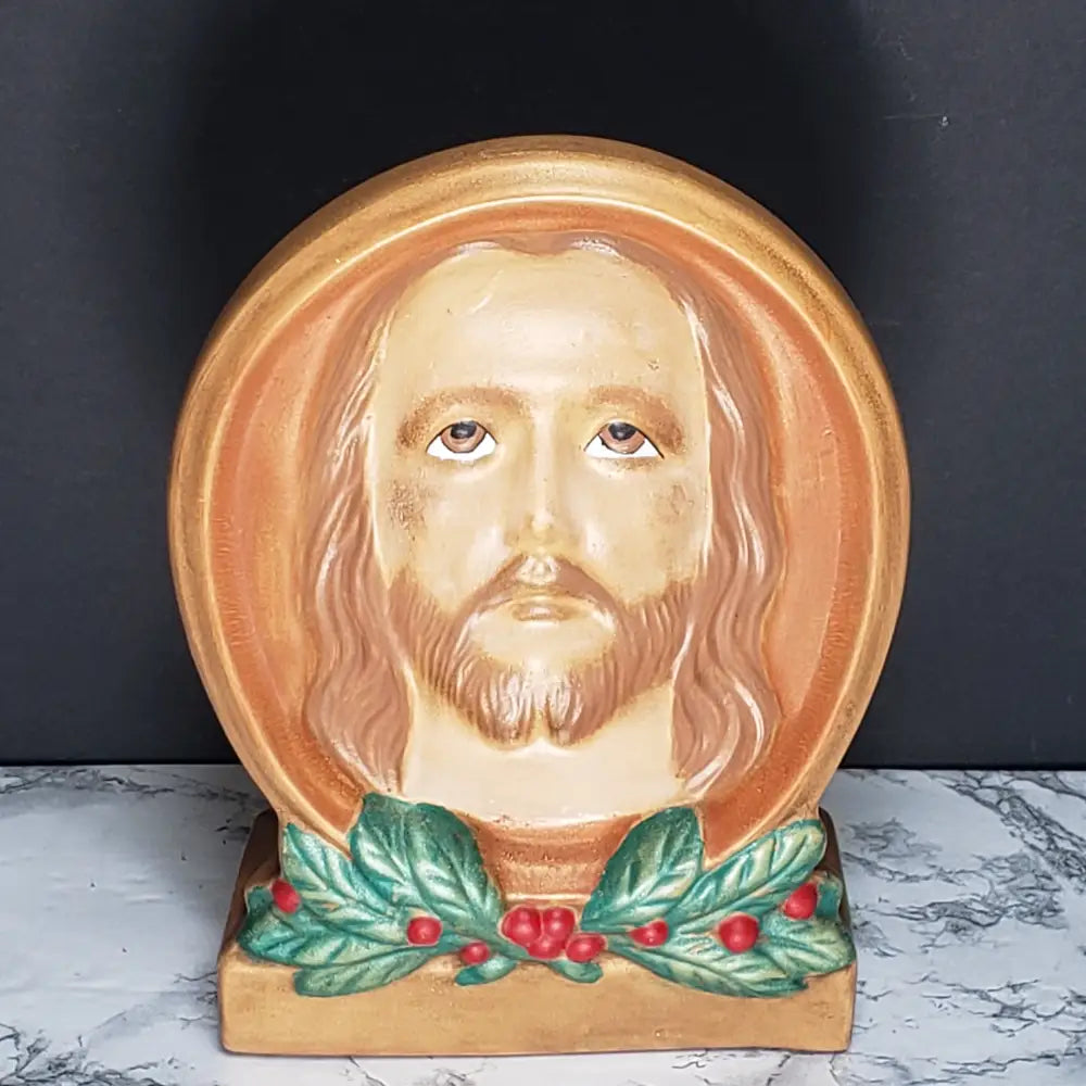 Hand Painted Jesus 3D Ceramic Relief (Vintage) Decor