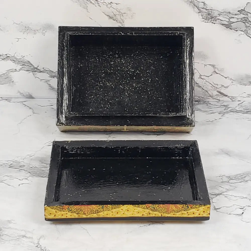 Hand Painted Lacquer Box Kashmir Vintage Decor