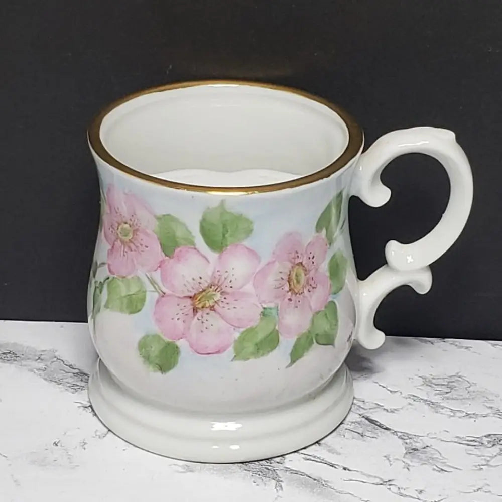 Hand Painted Signed Porcelain Mustache Cup Vintage - Decor