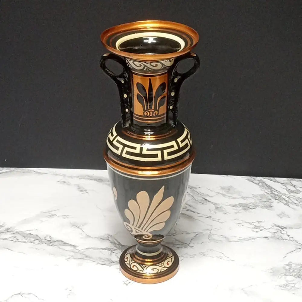 Hand Painted Solid Copper Greek Vase ( Vintage ) Decor