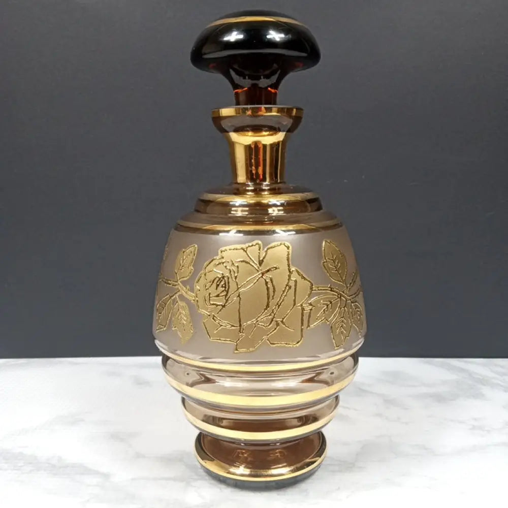 Handmade Bohemian Crystal Bottle With Stopper ( Vintage ) Decor