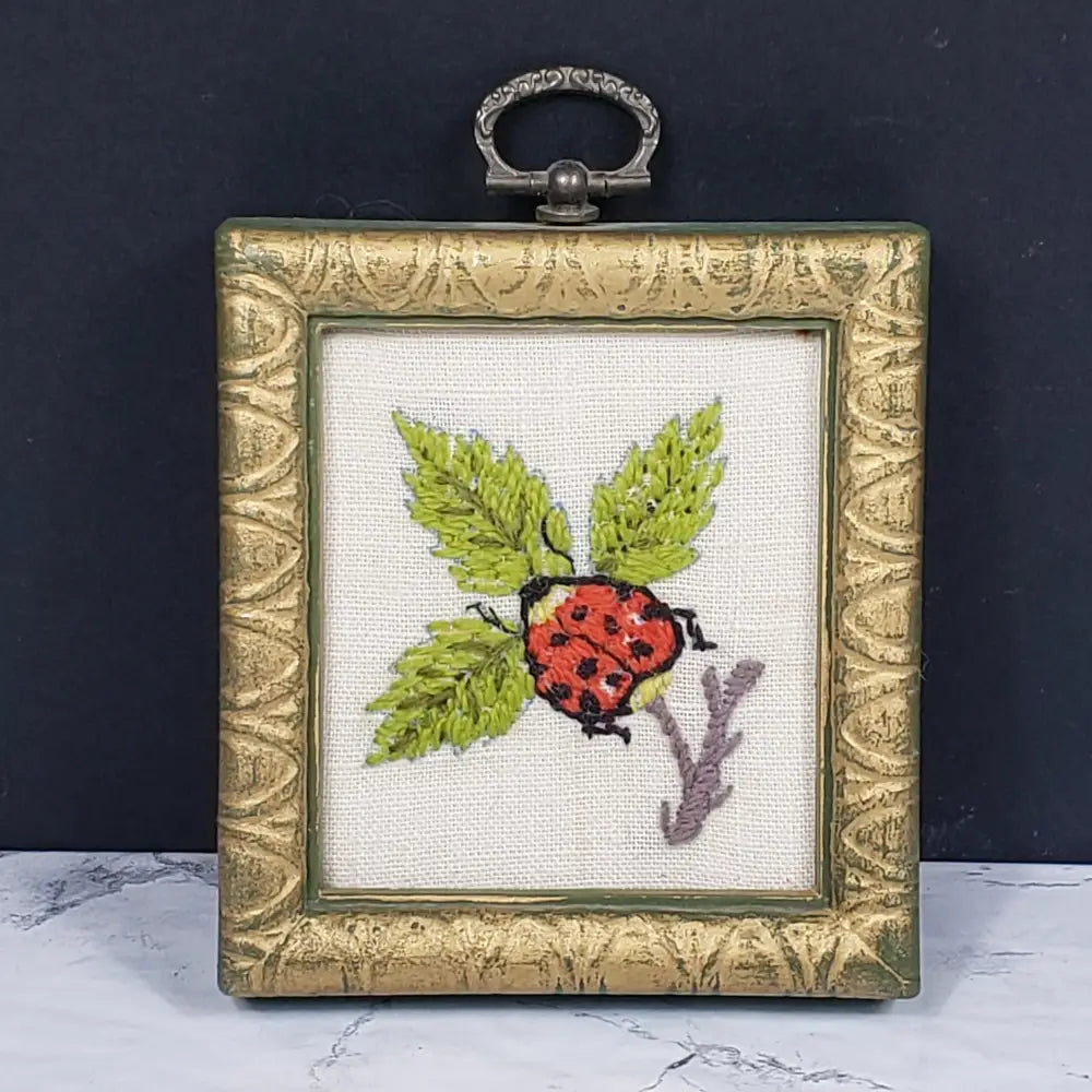 Handmade Framed Small Needlepoints Three Vintage Decor